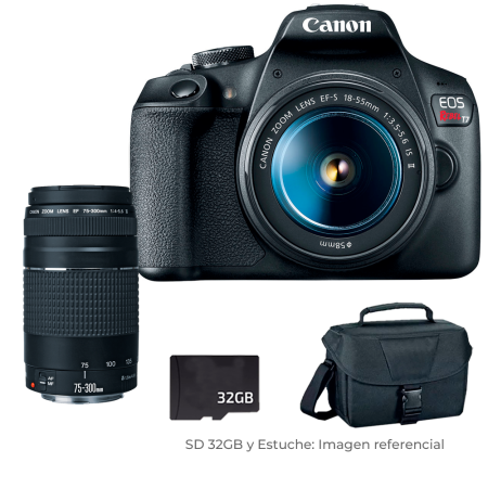 Canon EOS Rebel T8i DSLR con lente 18-55mm + Estuche + SD32gb Canon EOS Rebel T8i DSLR con lente 18-55mm + Estuche + SD32gb