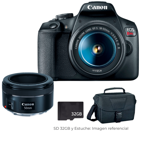 Canon EOS Rebel T8i DSLR con lente 18-55mm + Estuche + SD32gb Canon EOS Rebel T8i DSLR con lente 18-55mm + Estuche + SD32gb