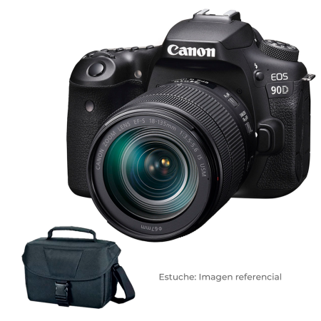 Canon EOS 90D DSLR con lente 18-135 mm USM+ estuche Canon EOS 90D DSLR con lente 18-135 mm USM+ estuche