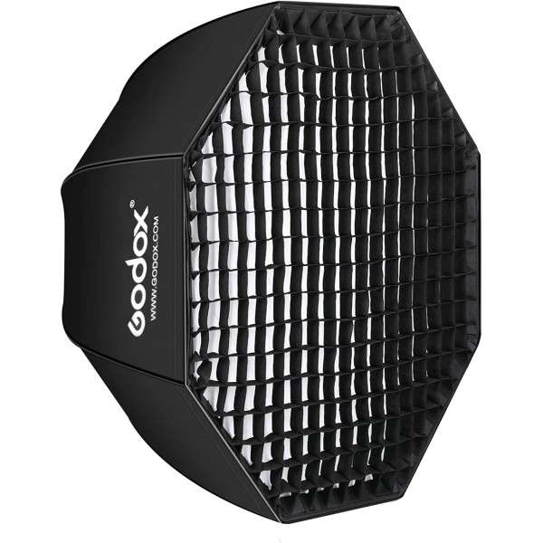 softbox octogonal GODOX  SB-UE120 120CM montura bowens armado rápido con grilla