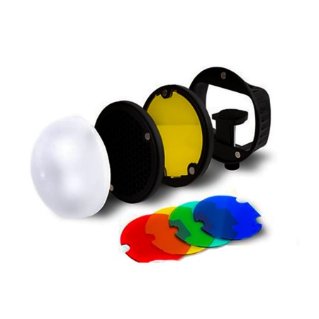 magdome TR-7 TRIOPO (INCLUYE adaptador imantado, difusor cúpula, grilla y 4 gel de colores)