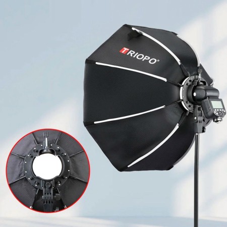 sofbox octogonal Triopo KII120 (montura bowens flash de estudio) + grilla sofbox octogonal Triopo KII120 (montura bowens flash de estudio) + grilla